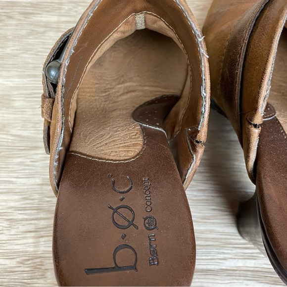 BORN CONCEPT Brown Leather Heeled Mules - Picture 5 of 13